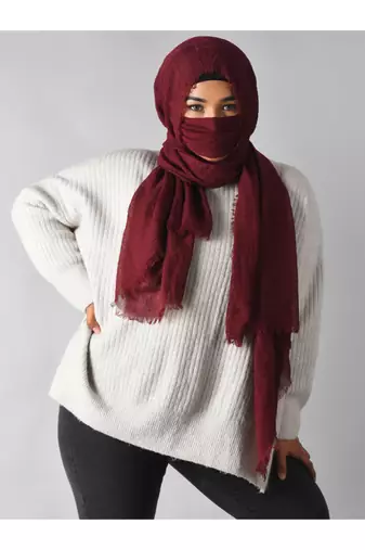 Crinkle cotton daily wear hijab with mask