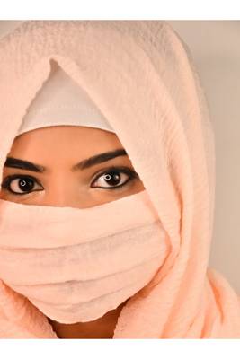 red cotton hijab with mask 2