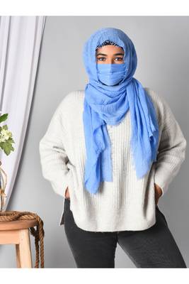 Crinkle cotton daily wear hijab with mask 2