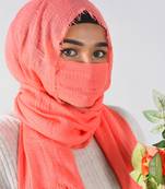Crinkle cotton daily wear hijab with face covering 