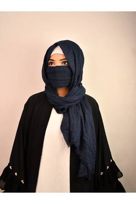Crinkle cotton daily wear hijab with mask 3