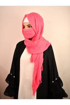 Dark Pink Cotton Crinkle Hijab 1