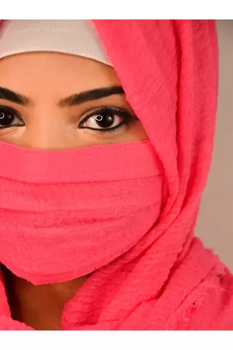 Dark Pink Cotton Crinkle Hijab