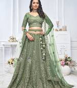 Graceful Green bridal wear lehenga