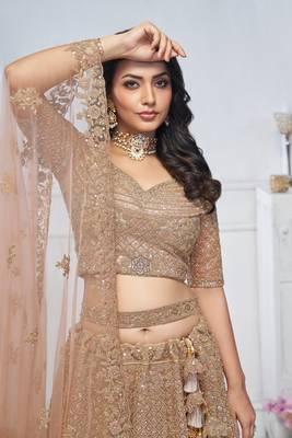Show stopper Mustard  Embroidered bridal wear lehenga 3