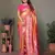Orange mardani tissue silk bland paithani style border saree with Blouse