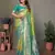 Parrot Green mardani tissue silk bland paithani style border saree with Blouse
