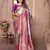 Violet Sundari tissue silk bland banarasi style border saree with Blouse