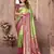 Parrot Sundari tissue silk bland banarasi style border saree with Blouse