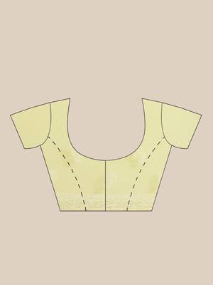 hand embroidered yellow georgette lucknow chikan saree with blouse  6
