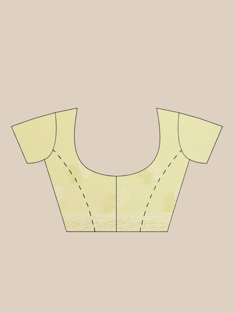 hand embroidered yellow georgette lucknow chikan saree with blouse 