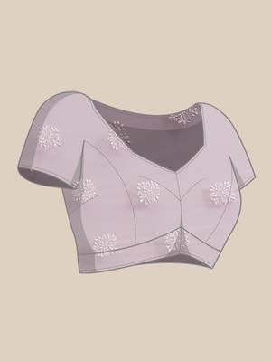hand embroidered mauve georgette lucknowi chikankari saree with blouse  6