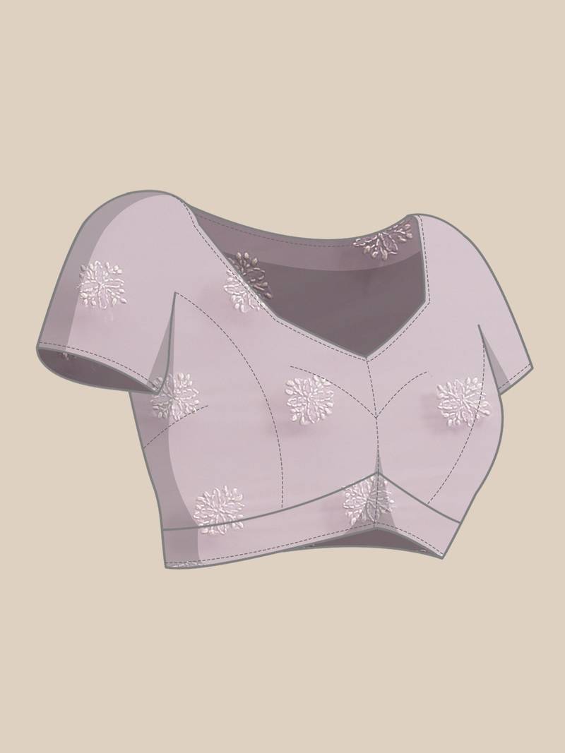 hand embroidered mauve georgette lucknowi chikankari saree with blouse 