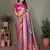 Violet Vasantani Banarasi style tissue silk bland contrust border saree with Blouse