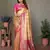 Pink Vasantani Banarasi style tissue silk bland contrust border saree with Blouse