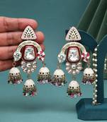 Multi color kundan meenakari earrings