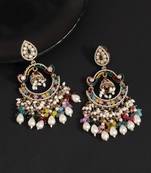 Multi color kundan earrings