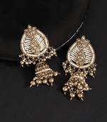 Gold color kundan earrings