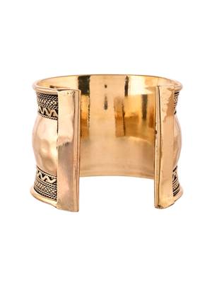 Gold-toned textured brass cuff bracelet 4