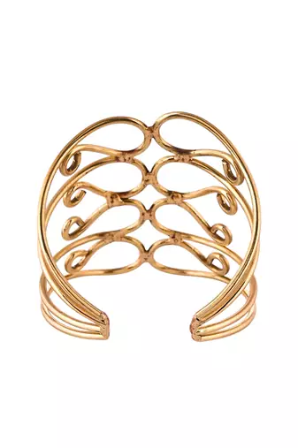 Gold-plated open cuff bracelet