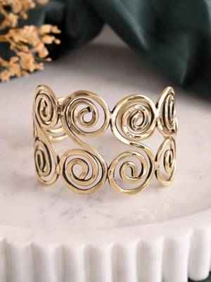 Gold-plated open cuff bracelet 1