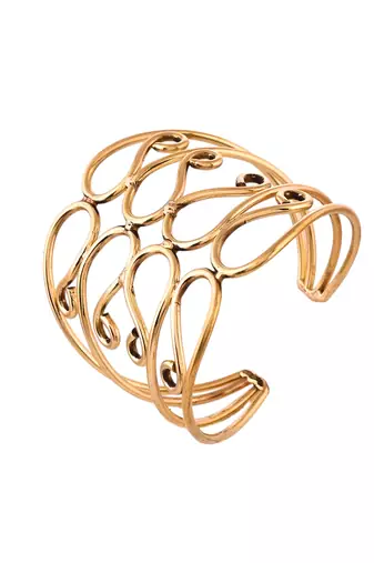 Gold-plated open cuff bracelet