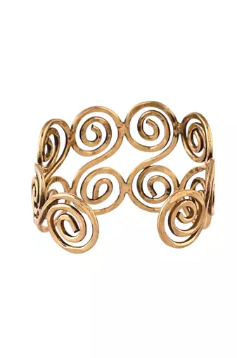 Gold-plated open cuff bracelet