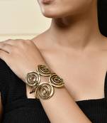 Stylish gold spiral open cuff bracelet for women