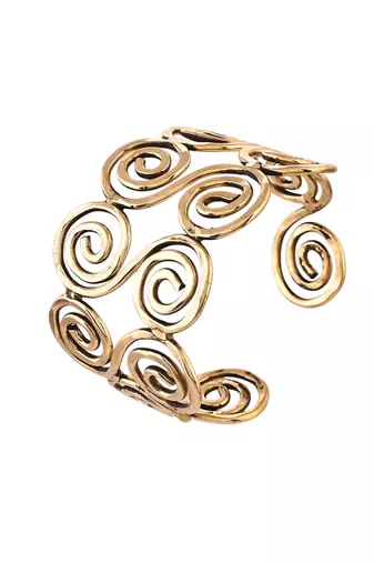 Gold-plated open cuff bracelet