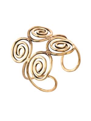 Stylish gold spiral open cuff bracelet for women 3