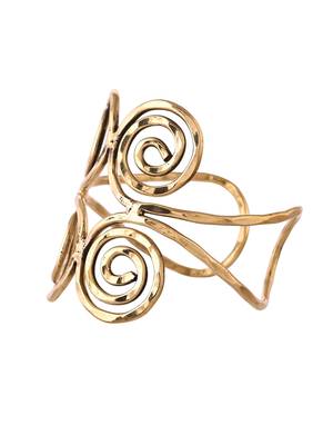 Stylish gold spiral open cuff bracelet for women 4