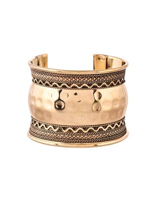 Gold-toned textured brass cuff bracelet 3