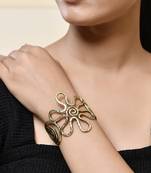 Gold-plated open cuff bracelet