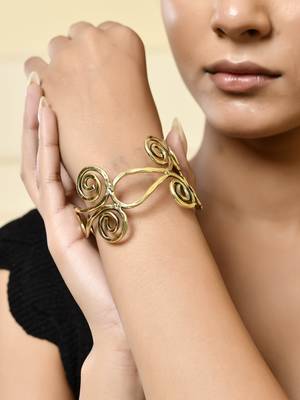 Gold-plated open cuff bracelet 1