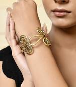Gold-plated open cuff bracelet