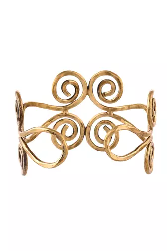 Gold-plated open cuff bracelet