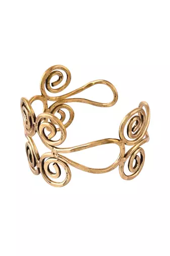 Gold-plated open cuff bracelet