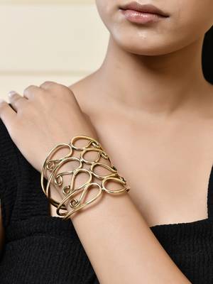Gold-plated open cuff bracelet 1