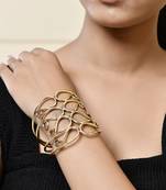 Gold-plated open cuff bracelet