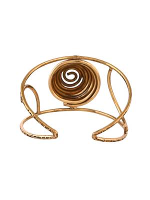 Gold-plated spiral cuff bracelet for women 3