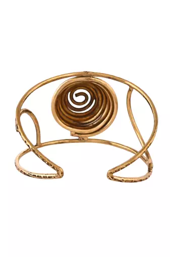 Gold-plated spiral cuff bracelet for women