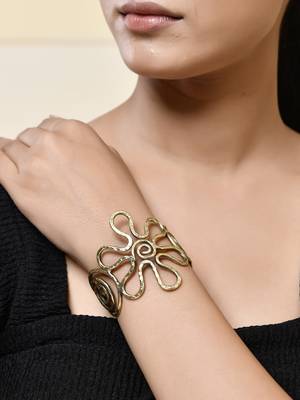 Gold-plated open cuff bracelet 1