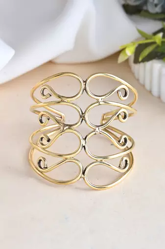 Gold-plated open cuff bracelet