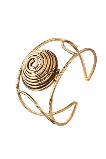Gold-plated spiral cuff bracelet for women