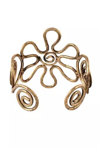 Gold-plated open cuff bracelet