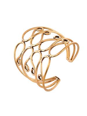 Gold-plated open cuff bracelet 4
