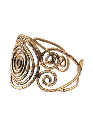 Stylish gold spiral open cuff bracelet for women 3