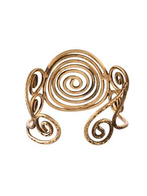 Stylish gold spiral open cuff bracelet for women 4