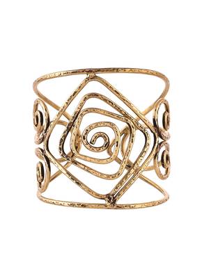 Stylish gold spiral open cuff bracelet for women 3