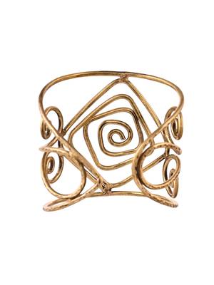 Stylish gold spiral open cuff bracelet for women 4